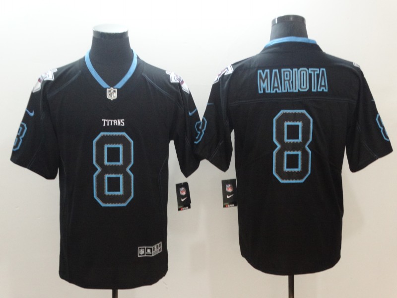 Men's Tennessee Titans Marcus Mariota #8 Black Jersey